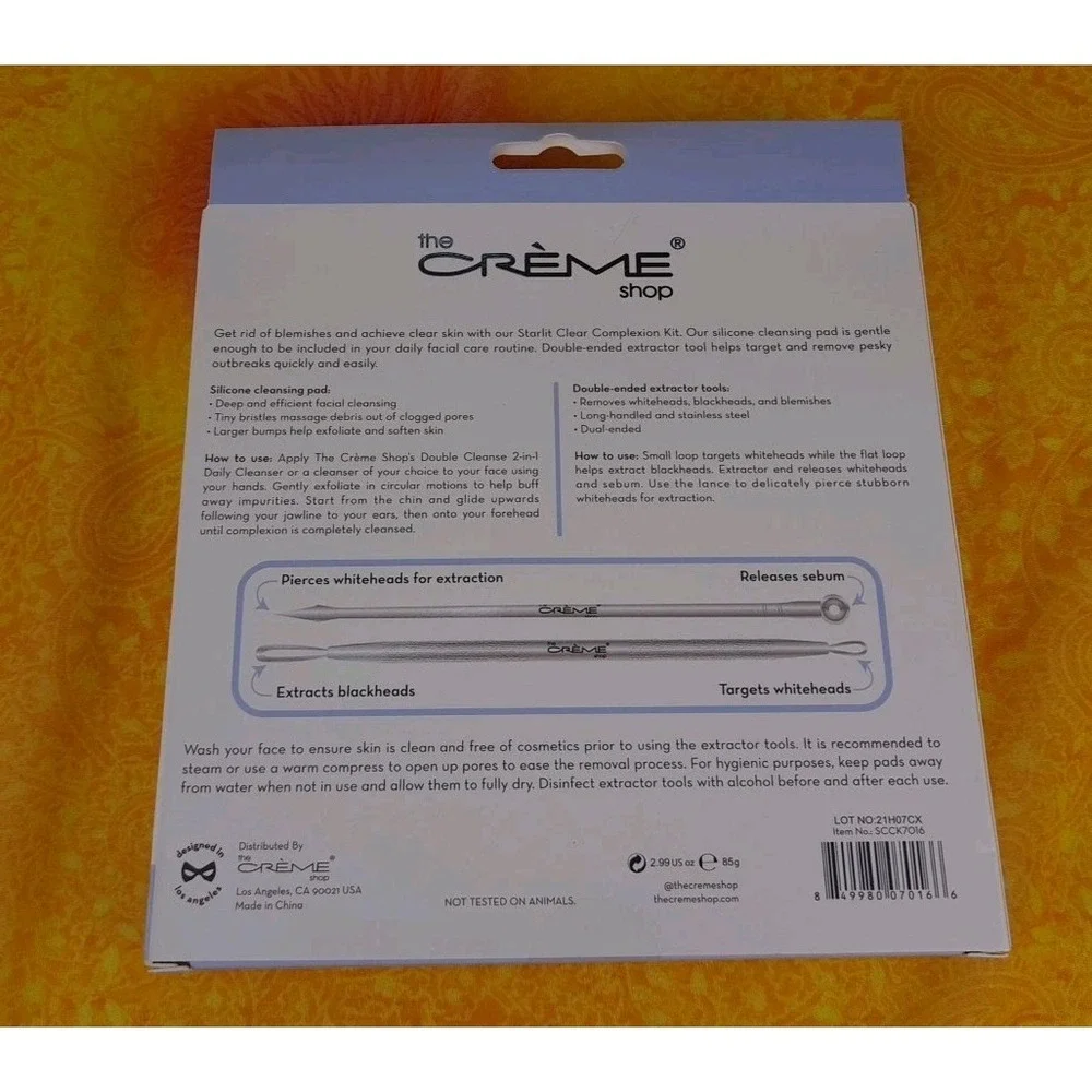 Crème Shop Starlit Clear‎ Complexion Kit Massager And 2 Double-Ended Extracting